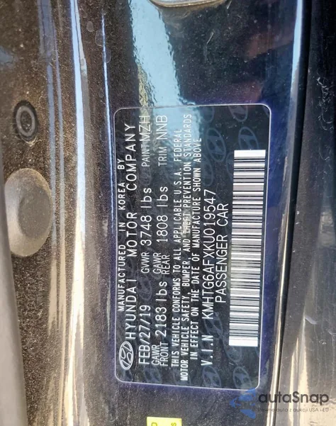 2019 Hyundai Veloster Base from USA, damaged, VIN KMHTG6AFXKU019547